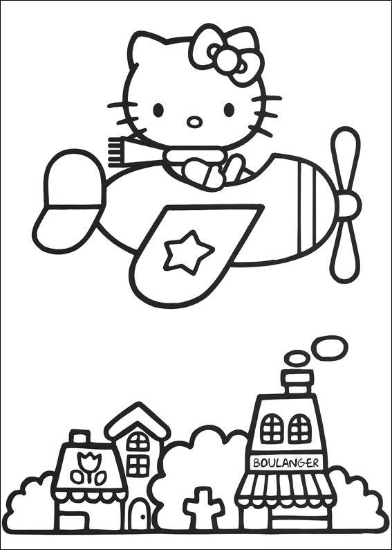 Plansa de colorat cu Hello Kitty 11 13